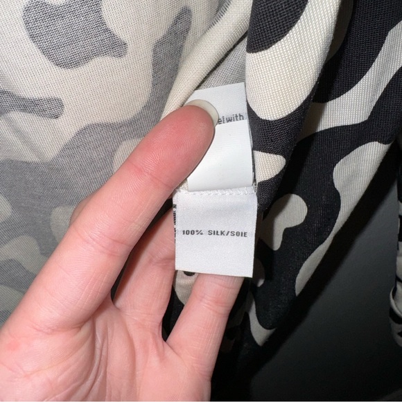 Diane Von Furstenberg Julian 100% Silk Jersey Wrap Dress Black and White - Picture 7 of 11